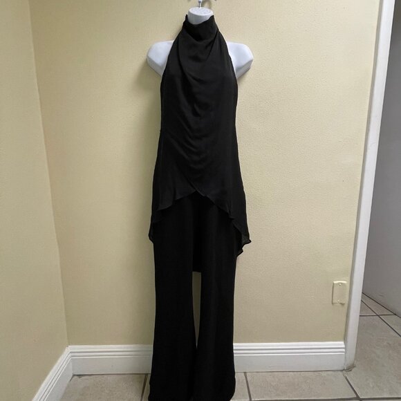 Haute Hippie The Caravan Halter Jumpsuit Black Size 2 - Picture 1 of 9